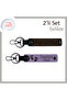 Heart Baby Foot Themed Set of 2 Keychains, Dark Brown-Purple, Name Writable Cute Souvenir