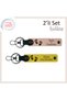 New Family Special Heart Foot Themed Keychain, 2-Piece Gift Design with Name Written, Puppy Mouth-Yellow