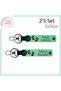 Gift Representing the Tie with the Baby, Heart and Foot Pattern Keychain Set, Light Green-Light Green