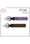 Gift for Mother to Carry Love after Birth, Heart Foot Pattern Leather Set, Purple Violet-Light Brown