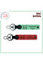 Personal Gift for Those with a Heart, Leather Keychain Set with Cat, Light Green-Pomegranate Flower