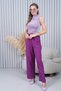 Purple Tie Waist Wide Leg Trousers - 5