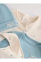 100% Cotton Blue Jumpsuit Bodysuit Bib Hat Set of 4 - 4