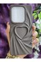 Tecno Spark 20 Pro Compatible 3D Heart Brown Silicone Case