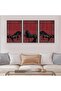ثلاث لوحات قماشية بتصميم حصان مع برواز شامبين مجوف