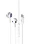 Earphones with USB-C Connector, Transparent In-Ear USB-C HD Wired Earbuds with RGB Lights, M