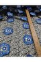 Blue Black Tulle with Floral Embroidery (Width 140 cm X Length 310 cm) - 4