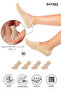 Bamboo Women's Ballerina Beige Socks Seamless Invisible Non-Slip Heel Silicone Premium 4 Pack