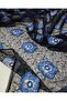 Blue Black Tulle with Floral Embroidery (Width 140 cm X Length 290 cm) - 6