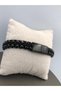 Stainless Black Braided and Black Men's Model Steel Bracelet Gift for Lover, Friend, Father - 3