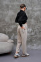Beige Women's Cotton Linen Blend Comfortable Fit Pants - 3