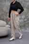 Beige Women's Cotton Linen Blend Comfortable Fit Pants