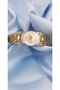 Steel Bracelet - Stainless Steel Queen Elizabeth White Stone Yellow Color Bracelet Handcuffs