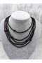 Black Glass Beaded Long Necklace Bohemian Necklace Multi-Functional Necklace
