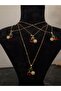 Red Cherry Gold Detail Stone Shiny Necklace - 3