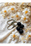 Handmade Onyx Natural Stone Dangle Unisex Earrings – 8mm Black Stone, Silver Color, Latch Clip - 2