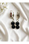 Handmade Onyx Natural Stone Dangle Unisex Earrings – 8mm Black Stone, Silver Color, Latch Clip - 8