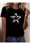 qubo Unisex Oversized Printed Cotton Crew Neck Short Sleeve BLACK T-shirt