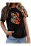 Qubo Unisex Oversize Printed Cotton Crew Neck Short Sleeve Black T-Shirt