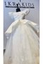White Shiny Lace Girl Dress - Elegant Design with Pearl Embellishments and Tassels - 4