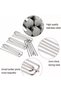 Stainless Steel Curtain hooks Window Treatment 4 Prongs Pinch Pleat Drapes 50pcs, Glossy Silver - 5