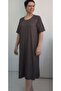 Brown Black Print Short Sleeve Combed Viscose Dress - 7