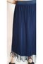 Women's Dark Blue Skirt with Miscellaneous Piles Lined Tulle Skirt Yy101229 - 6