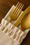 12-Piece Raw Linen Table Set – Ruffled Placemat and Cutlery Holder / Napkin Holder - 3