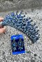 Daisy Navy Blue Crown and Three Shuttle Earrings Set – Sparkling Evening Dress Bridal Set - 3