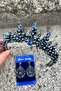 Thalia Crown Drop Shuttle Earring Set Navy Blue – Sparkling Evening Dress Accessory with Stones for Bridal Henna Wedding - 3