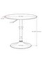 Bar Chairs Stools Tufted Back Large Cushion Seats with Round MDF Top Bar Table Chrome Base, White - 6