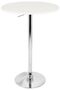 Bar Chairs Stools Tufted Back Large Cushion Seats with Round MDF Top Bar Table Chrome Base, White - 5