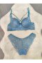 Lace Detailed Unpadded Cross Drawstring Underwire Bra Panty Set - Underwear Set - 5