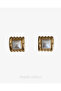 Large Stone Square Women's Earrings Pair