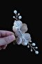 Bridal Buckle with Pearls, Floral Bridal Accessory, Comb Buckle, Bead Buckle - 4