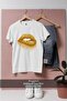 Oversize Lip Gloss Glitter Gold Design Unisex T-Shirt