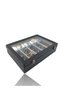 Diji 5 Glasses 5 Watch Box Watch and Glasses Bag Black Inside Gray White Padded - 3
