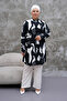 Figurative Patterned Black and White Tunic