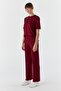 Modal Fabric Striped Tracksuit Claret Red - 4