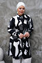 Figurative Patterned Black and White Tunic - 3
