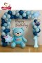Blue Age Teddy Bear Foil Balloon Birthday Party Set Ornament for Boys - 8