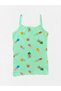 Girl's 100% Cotton Green Color Jellyfish Patterned Network Part Stitched Undershirt Boxer Set - 3