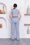 Women's Gray 100% Linen Shorts Pants Blouse 3 Piece Set Msc244 - 5