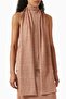Merino Wool and Linen Blend, Open Back Shawl Detail Women's Blouse - 5