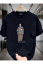 Unisex Printed Oversize Crew Neck T-shirt