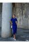 Rip Flounce Short Sleeve Crepe Dress 583017 Cobalt Blue