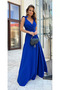 Women's strappy double-breasted long slit dress, special occasion-graduation and evening dress - 2