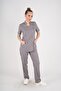 Aylu Model Soft Lycra Gray Doctor Nurse Hospital Scrubs Uniform Set