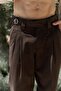 Enrico Belt Detail Brown Men's Trousers - 7