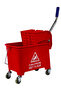 Mop Bucket & Wringer - 360-Degree Rotating Swivel Wheels 20 Liter Capacity Red